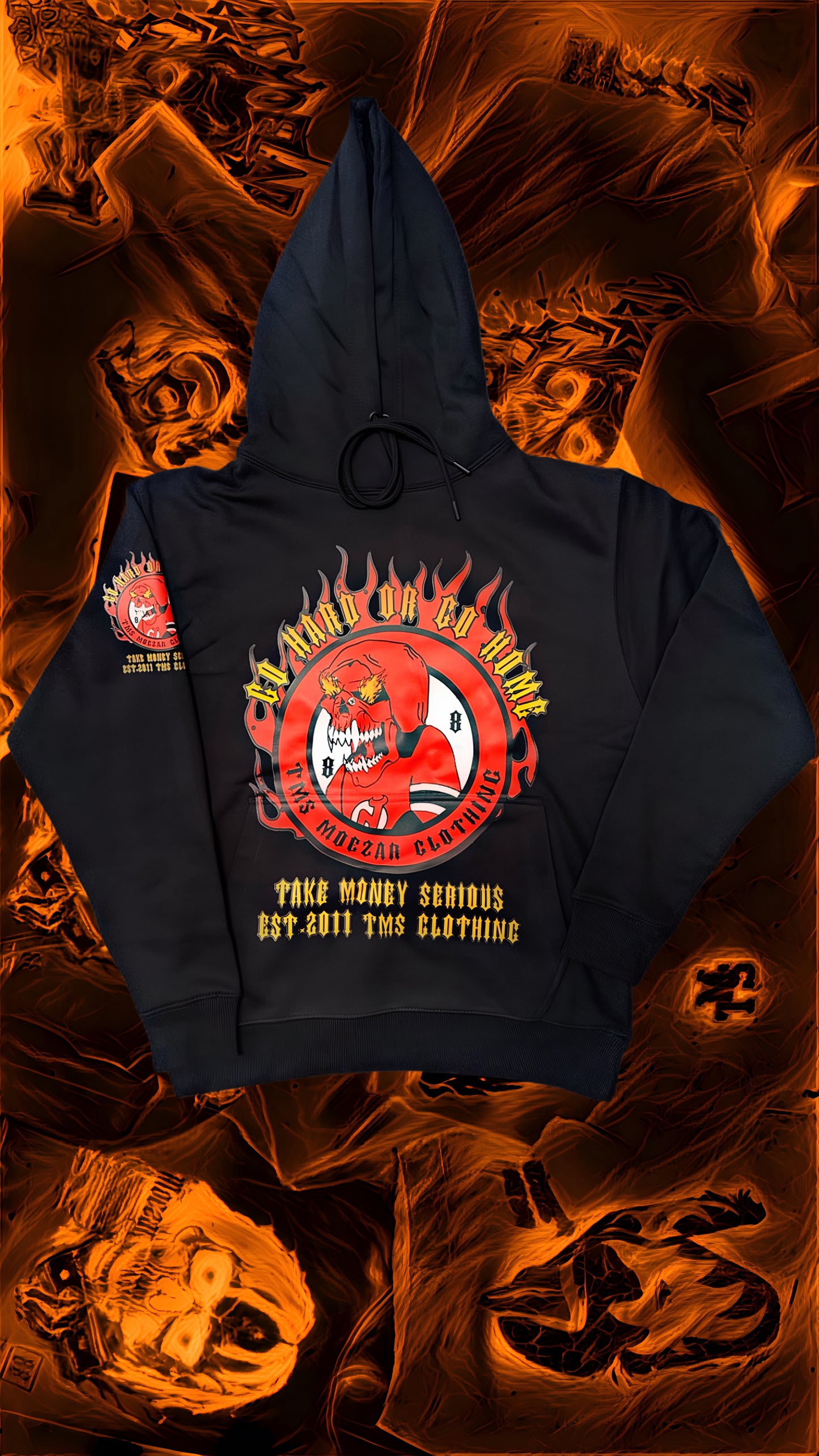 BLACK "NJ DEVIL" SKULL HOODIE